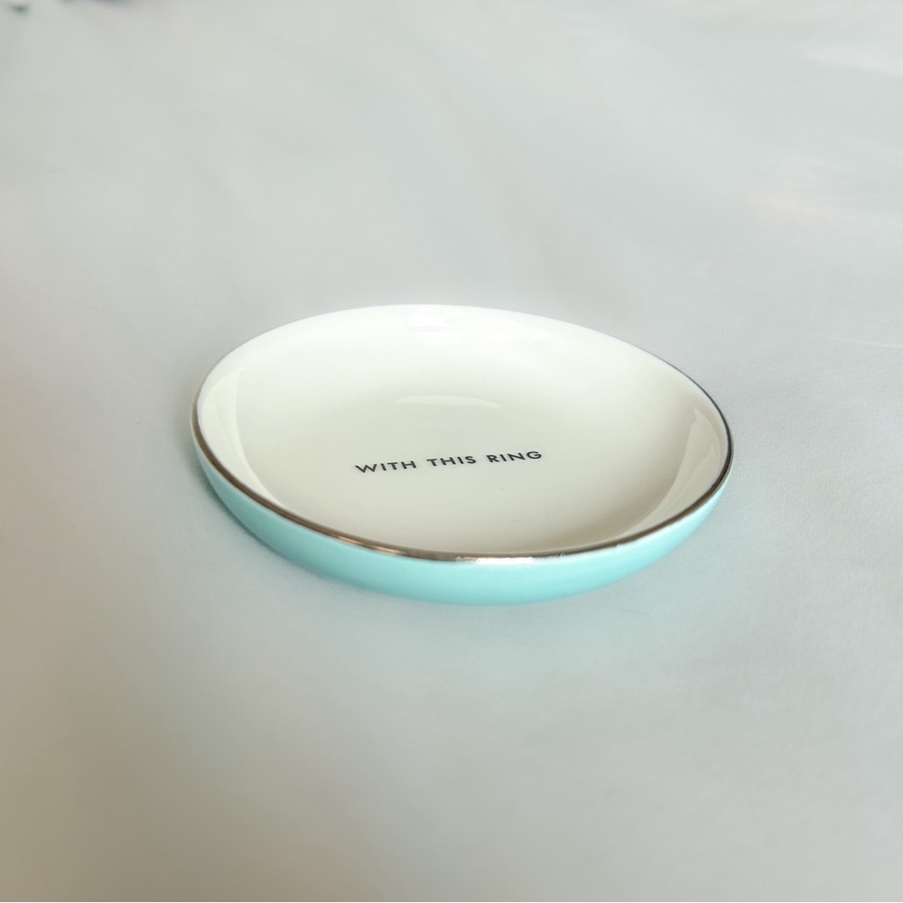 Kate Spade “something blue” Take The Cake ring holder.